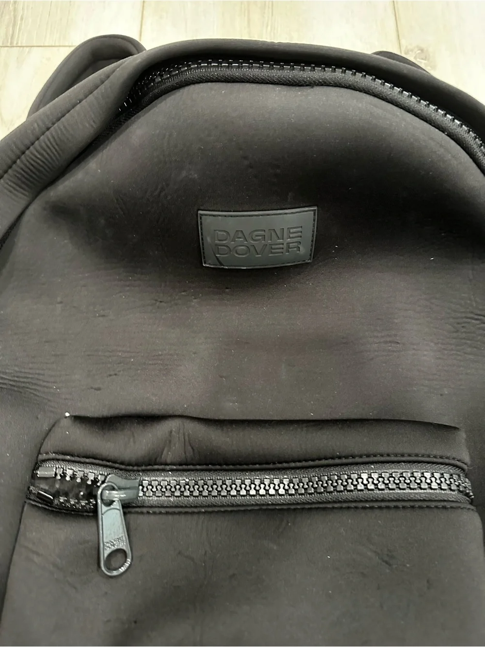 Dagne Dover Black Neoprene Backpack Travel Laptop Diaper Gym Bag